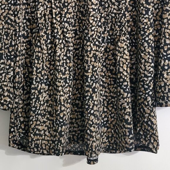 Cocomo Womens Roll Tab Sleeve Popover Top Size XL Art To Wear Speckled Print - Picture 5 of 9
